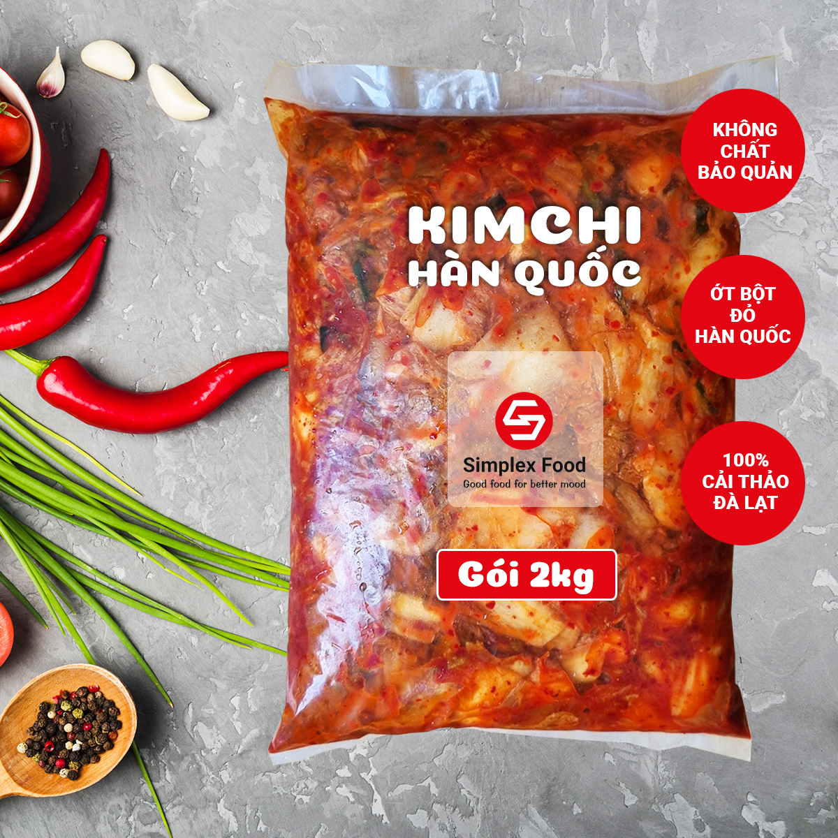 Kimchi Hàn Quốc túi 2kg